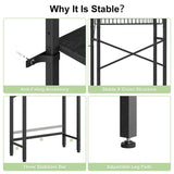 Black Over the Toilet Storage Freestanding Industrial Metal Wood Shelving Unit - Tiny Oasis Decor