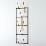 Narrow Wine Bottle Dryer Wall Rack - Antique Brass - Tiny Oasis Decor