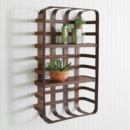 Rustic Tobacco Basket Wall Shelf - Tiny Oasis Decor