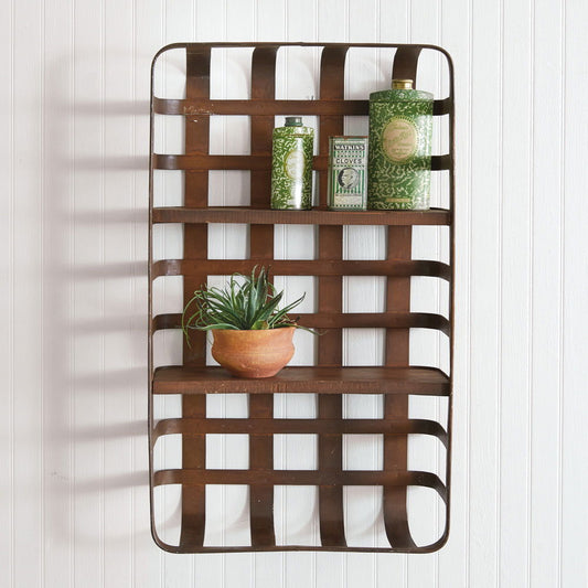 Rustic Tobacco Basket Wall Shelf - Tiny Oasis Decor