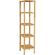 Slim 4-Shelf Natural Bamboo Wooden Shelving Unit Storage Rack Bookcase - Tiny Oasis Decor