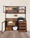 63" Hutch Storage Cabinet for Kitchen, Pantry, Buffet, Office, Entryway Organization - Walnut