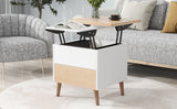 Modern Multi-functional Coffee Dining Table with Lift Top, Oak