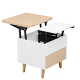 Modern Multi-functional Coffee Dining Table with Lift Top, Oak