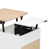 Modern Multi-functional Coffee Dining Table with Lift Top, Oak