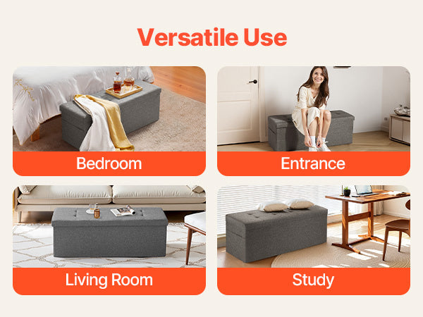 Foldable Storage Ottoman Bench – Hidden Storage, Calm Seating